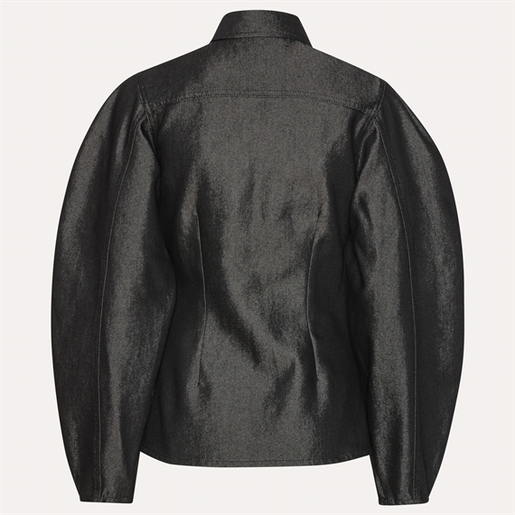 Rotate Denim Fitted Skjorte, Sort 